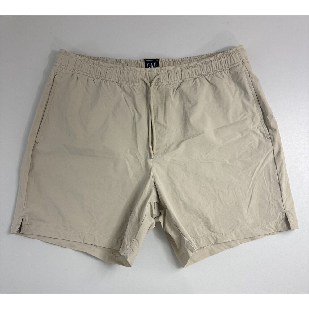 Gap Mens Large 6" Swim Trunks Cream Moonstone Drawstring Shorts 774258